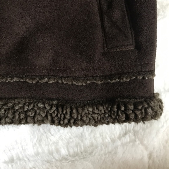 Baby Gap Faux Suede Sherpa Lined Jacket Kids Size 2T Brown Aviator Warm - Picture 5 of 15